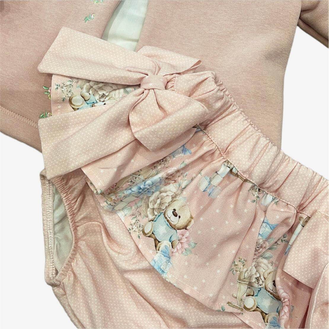 Piccola Speranza Baby Girls Teddy Bloomer Set Piccola Speranza Baby Girls Teddy Bloomer Set