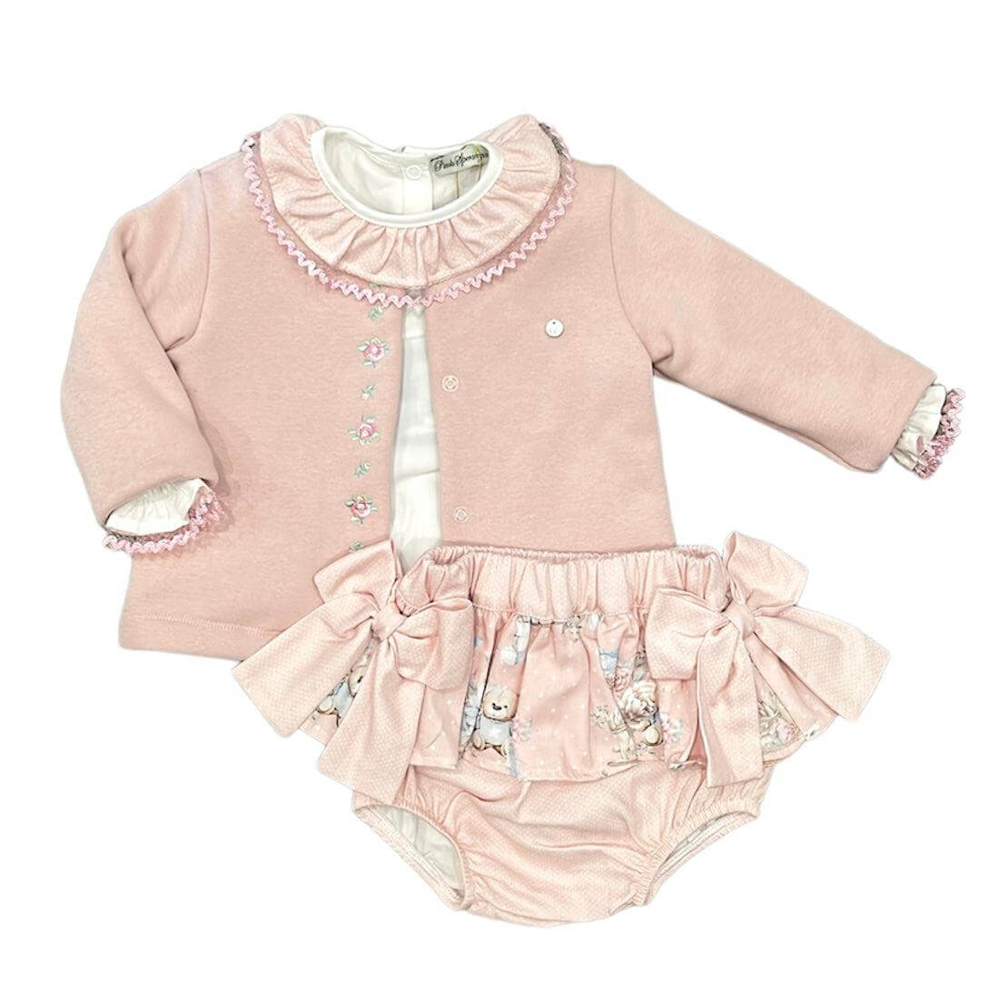 Piccola Speranza Baby Girls Teddy Bloomer Set Piccola Speranza Baby Girls Teddy Bloomer Set