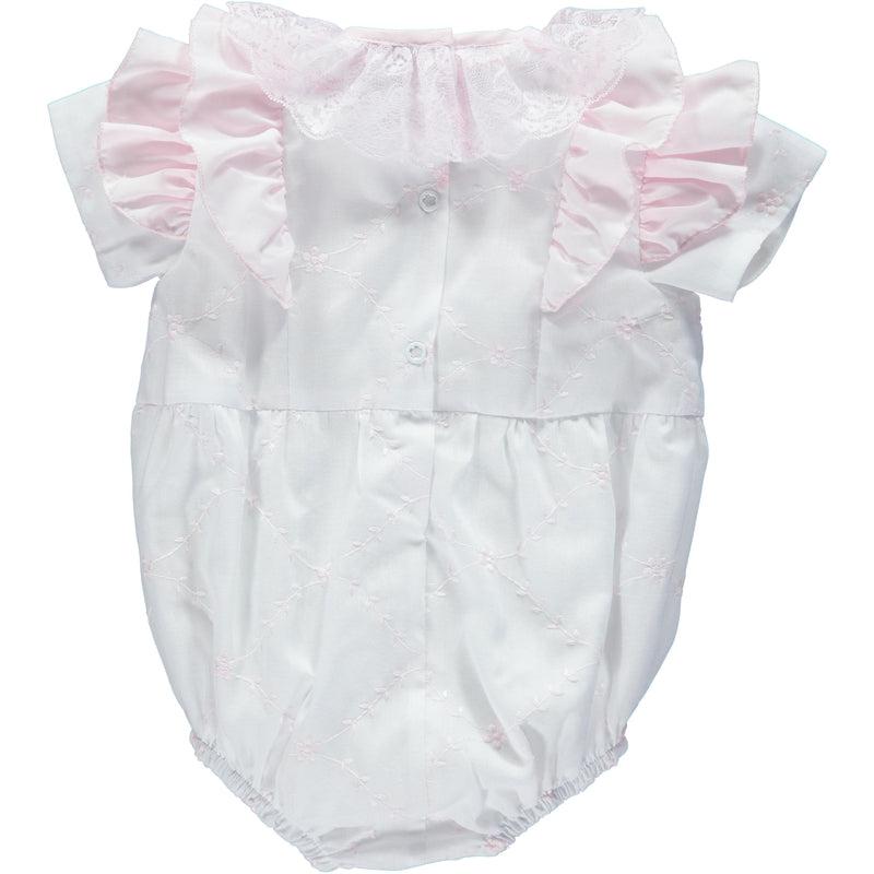 Piccola Speranza Baby Girls White Embroidered Romper Piccola Speranza Baby Girls White Embroidered Romper