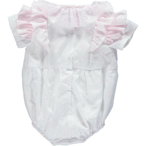 Piccola Speranza Baby Girls White Embroidered Romper Piccola Speranza Baby Girls White Embroidered Romper