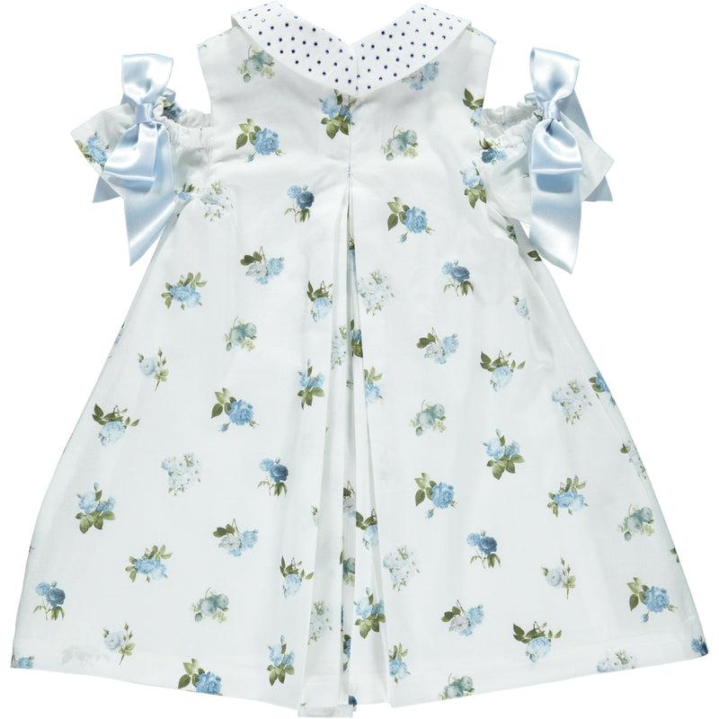 Piccola Speranza Girls Blue Floral Bow Dress Piccola Speranza Girls Blue Floral Bow Dress