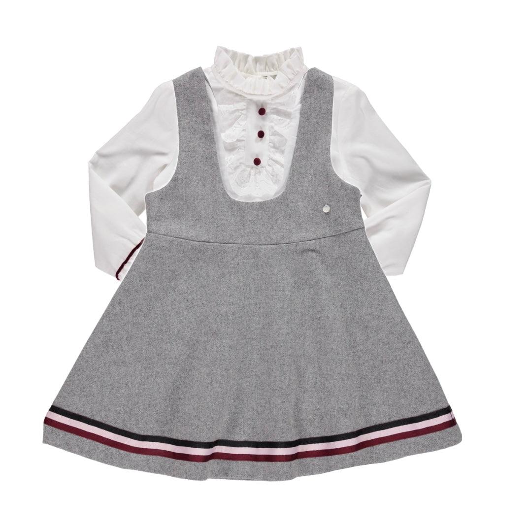 Piccola Speranza Girls Grey Dress & Blouse Set Piccola Speranza Girls Grey Dress & Blouse Set