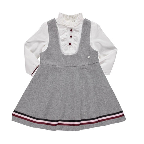 Piccola Speranza Girls Grey Dress & Blouse Set Piccola Speranza Girls Grey Dress & Blouse Set
