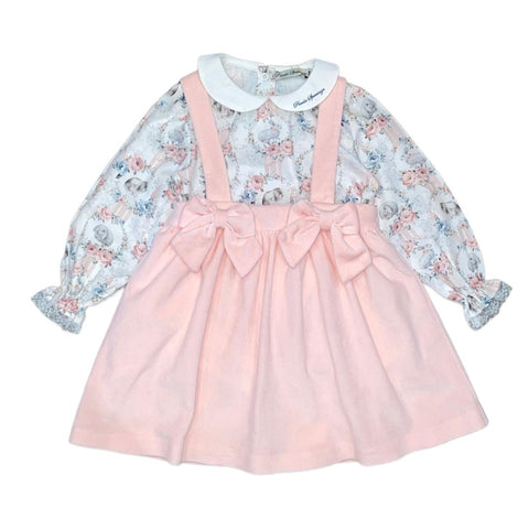 Piccola Speranza Girls Pink Pinafore Dress Piccola Speranza Girls Pink Pinafore Dress