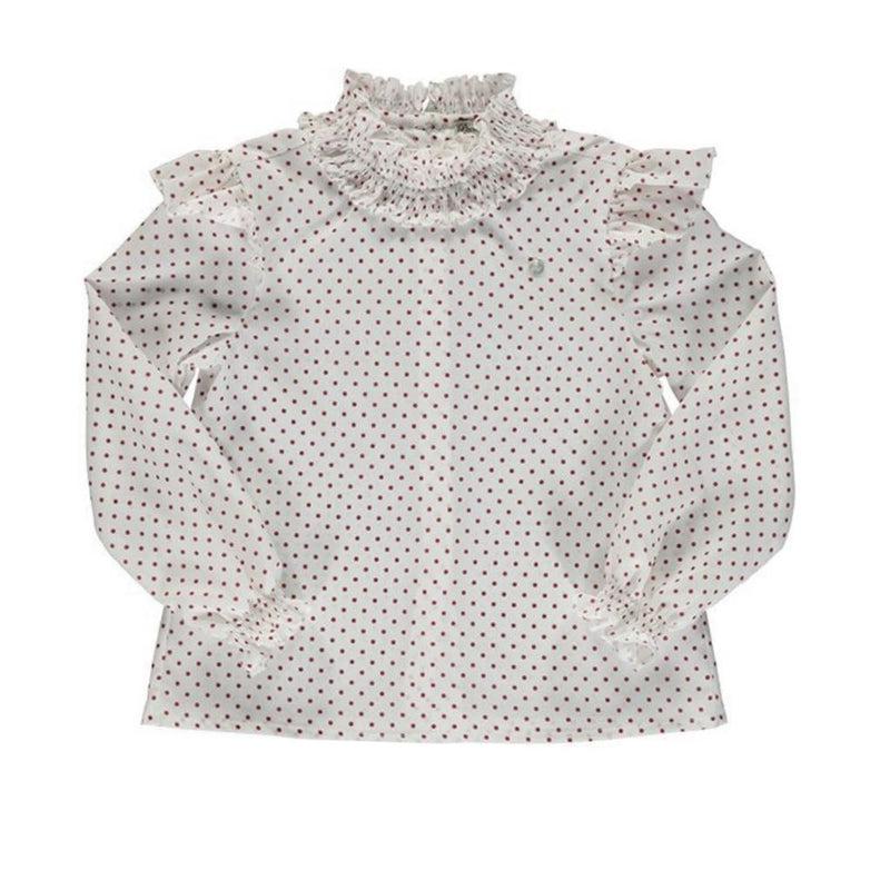 Piccola Speranza Girls Red Spot Blouse Piccola Speranza Girls Red Spot Blouse