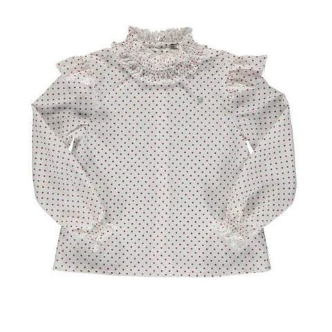 Piccola Speranza Girls Red Spot Blouse Piccola Speranza Girls Red Spot Blouse