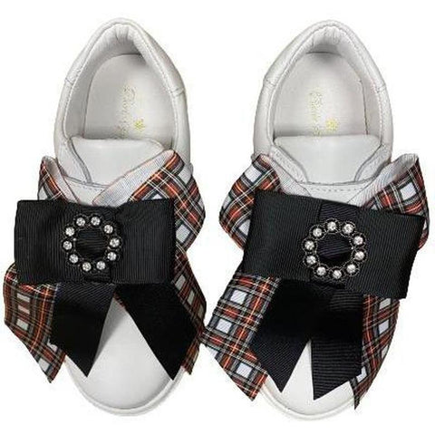 Piccola Speranza Girls Tartan Bow Trainers Piccola Speranza Girls Tartan Bow Trainers