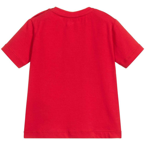 Roberto Cavalli Baby Boy Red Jersey Logo T-Shirt Roberto Cavalli Baby Boy Red Jersey Logo T-Shirt