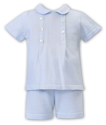 Sarah Louise Baby Boys Blue Cotton Knit 2 Piece Short Set Sarah Louise Baby Boys Blue Cotton Knit 2 Piece Short Set