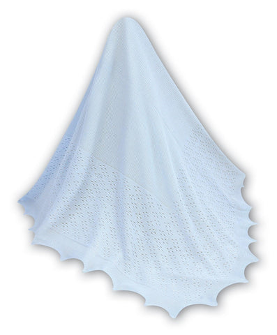 Sarah Louise Baby Boys Blue Shawl Sarah Louise Baby Boys Blue Shawl