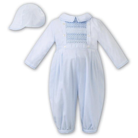 Sarah Louise Boys Blue Romper & Cap Sarah Louise Boys Blue Romper & Cap