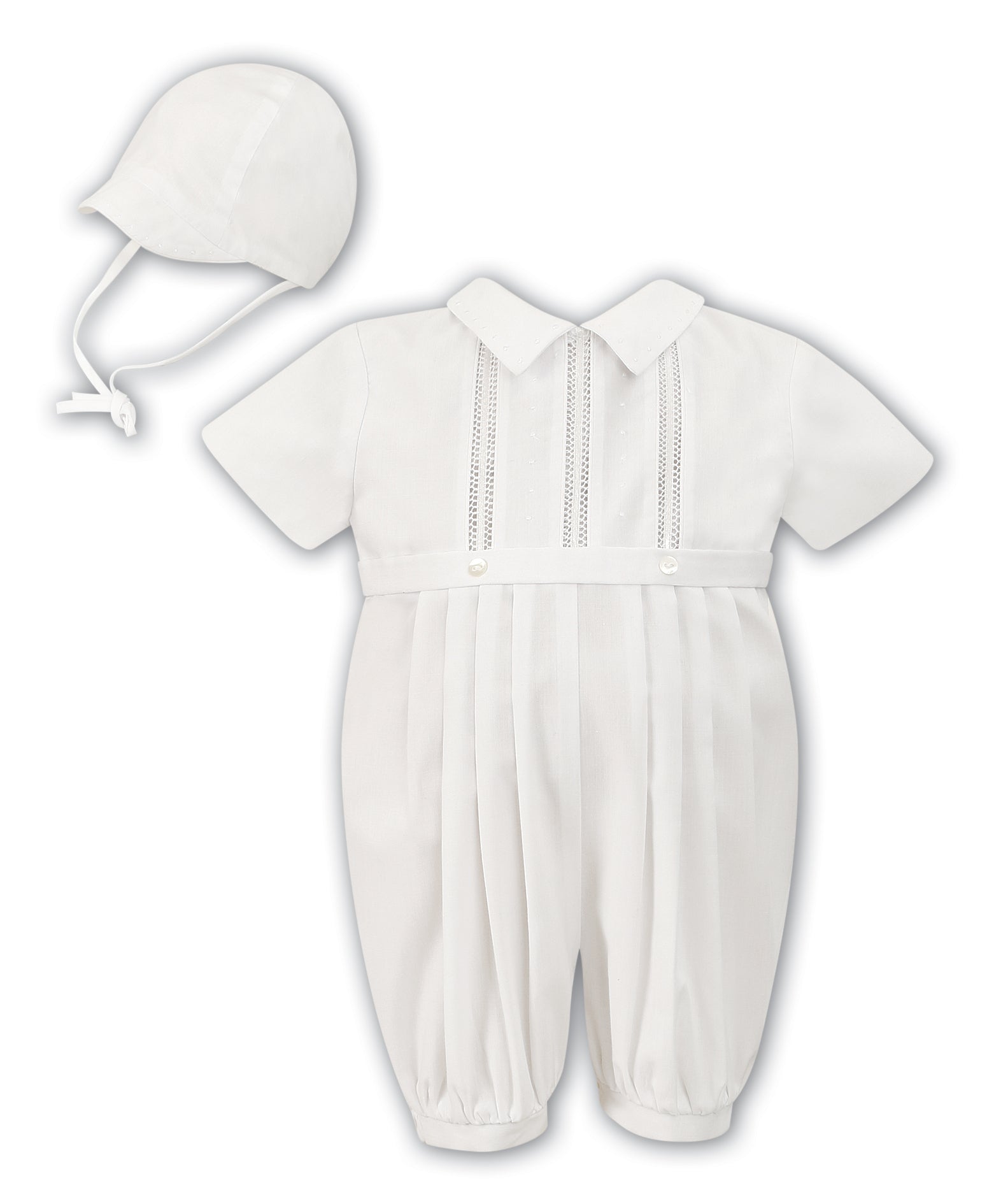 Sarah Louise Boys Ivory Romper & Hat Sarah Louise Boys Ivory Romper & Hat
