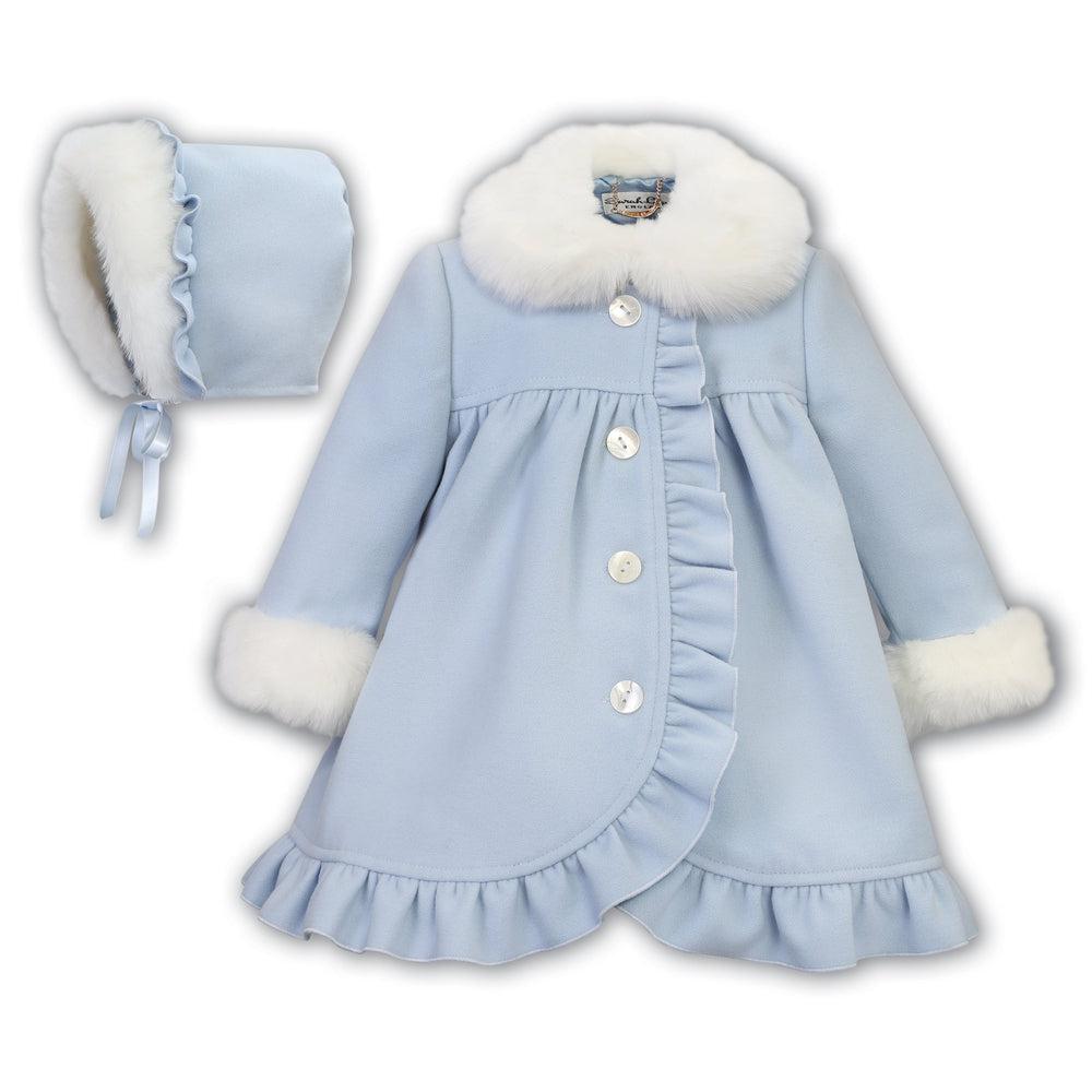 Sarah Louise Girls Blue Faux Fur Coat & Hat Sarah Louise Girls Blue Faux Fur Coat & Hat