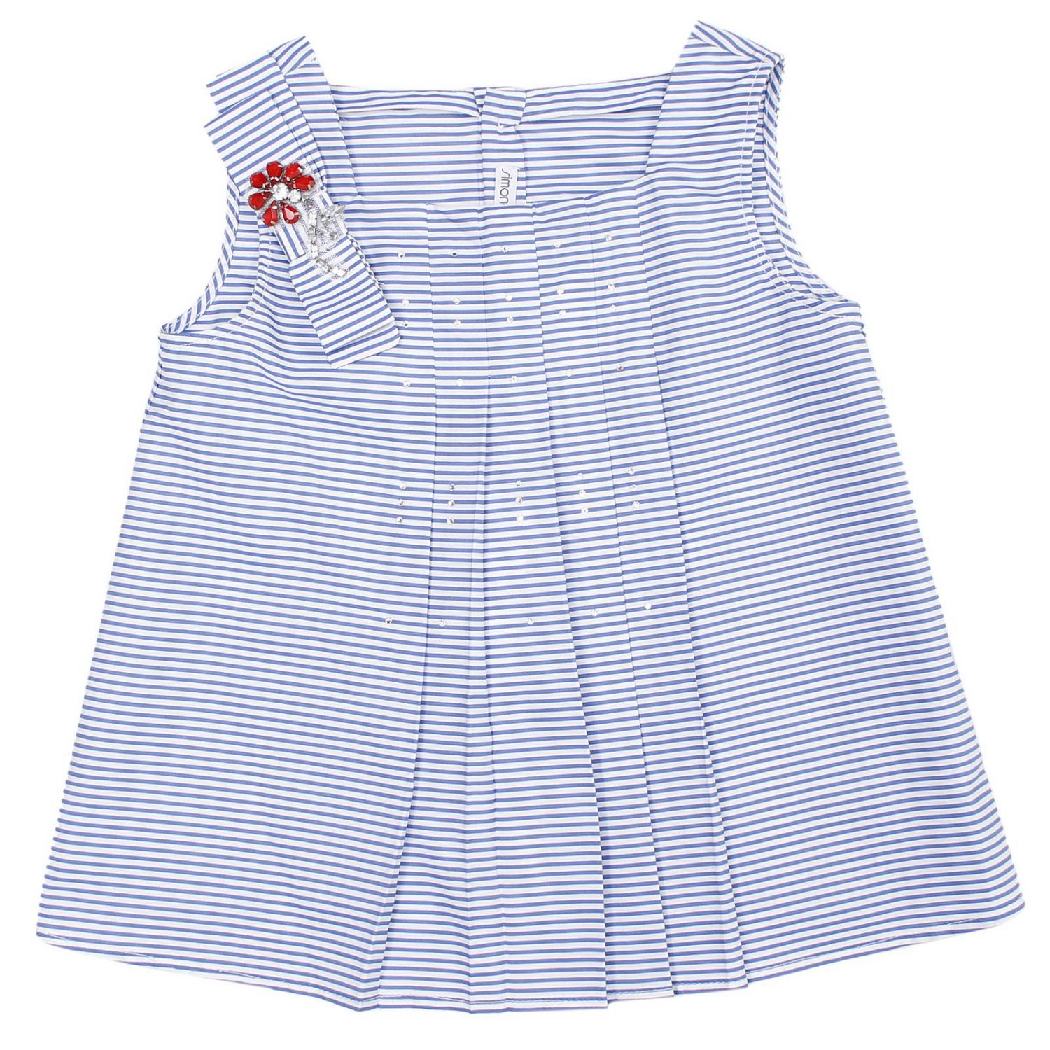 Simonetta Girls Blue Striped top Simonetta Girls Blue Striped top
