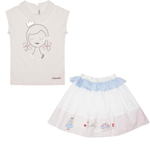 Simonetta Girls Panelled Ruffle Skirt Set Simonetta Girls Panelled Ruffle Skirt Set
