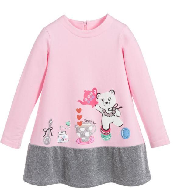 Simonetta Girls Pink Cotton Dress Simonetta Girls Pink Cotton Dress
