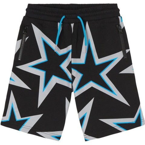 Stella McCartney Kids Boys Black Star Shorts Stella McCartney Kids Boys Black Star Shorts