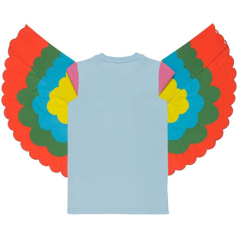 Stella McCartney Kids Girls Blue Parrot Wing Dress Stella McCartney Kids Girls Blue Parrot Wing Dress