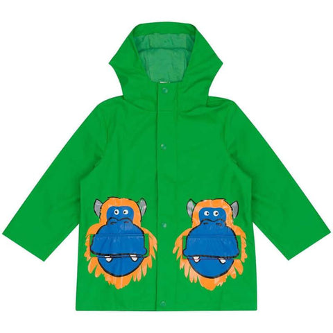 Stella McCartney Kids Boys Green Monkey Raincoat Stella McCartney Kids Boys Green Monkey Raincoat