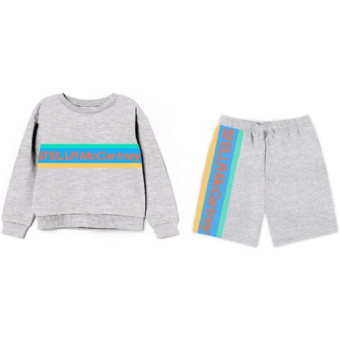 Stella McCartney Kids Boys Grey Cotton Logo Set Stella McCartney Kids Boys Grey Cotton Logo Set
