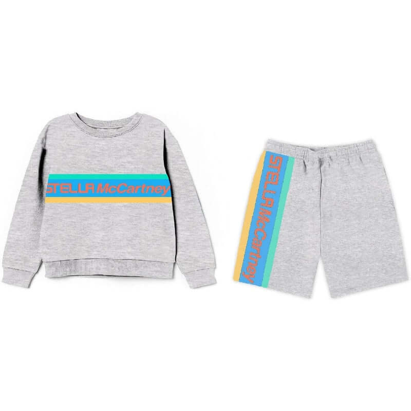 Stella McCartney Kids Boys Grey Cotton Logo Set Stella McCartney Kids Boys Grey Cotton Logo Set