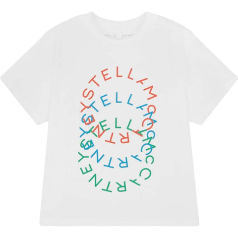 Stella McCartney Kids Boys White Organic Cotton Logo T-Shirt Stella McCartney Kids Boys White Organic Cotton Logo T-Shirt