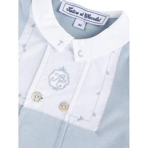 Tartine Et Chocolat Boys Blue Jersey Babygrow Tartine Et Chocolat Boys Blue Jersey Babygrow