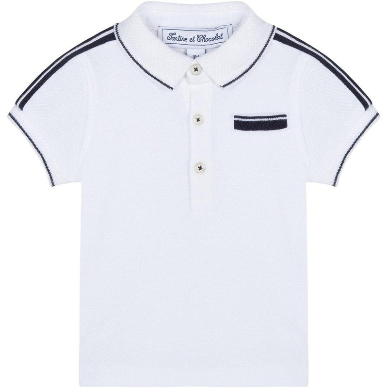Tartine Et Chocolat Boys White Polo Shirt Tartine Et Chocolat Boys White Polo Shirt