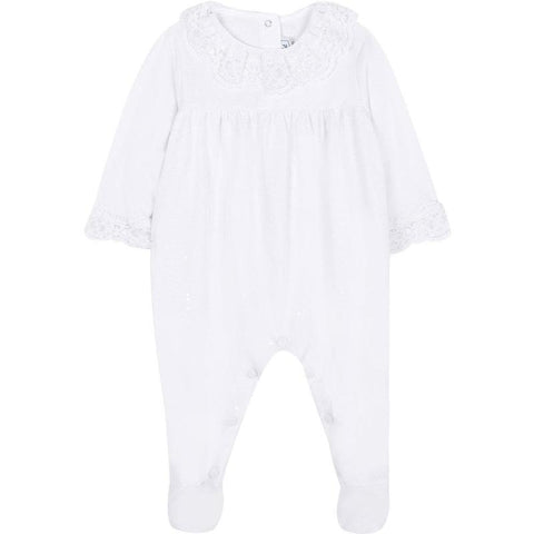 Tartine Et Chocolat Girls White Babygrow Tartine Et Chocolat Girls White Babygrow