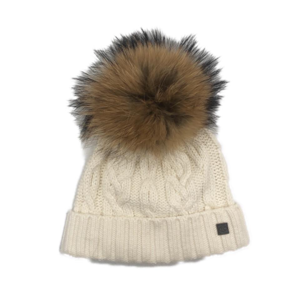 Tartine Et Chocolat Unisex Cream Faux Fur Knitted Hat Tartine Et Chocolat Unisex Cream Faux Fur Knitted Hat