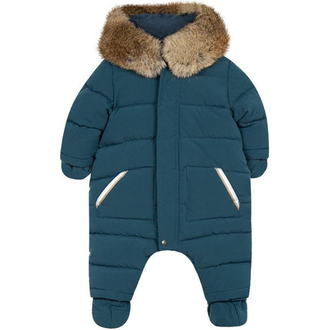 Tartine Et Chocolat Baby Boys Teal Blue Snowsuit Tartine Et Chocolat Baby Boys Teal Blue Snowsuit