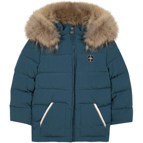 Tartine Et Chocolat Boys Blue Hooded Parka Tartine Et Chocolat Boys Blue Hooded Parka
