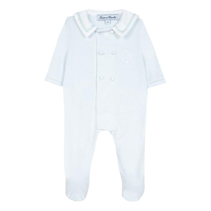 Tartine Et Chocolat Boys Sky Blue Babygrow Tartine Et Chocolat Boys Sky Blue Babygrow