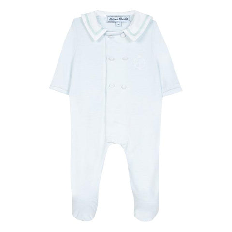 Tartine Et Chocolat Boys Sky Blue Babygrow Tartine Et Chocolat Boys Sky Blue Babygrow