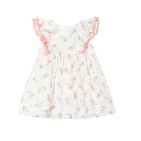 Tartine Et Chocolat Girls Ivory Bouquet Print Dress Tartine Et Chocolat Girls Ivory Bouquet Print Dress