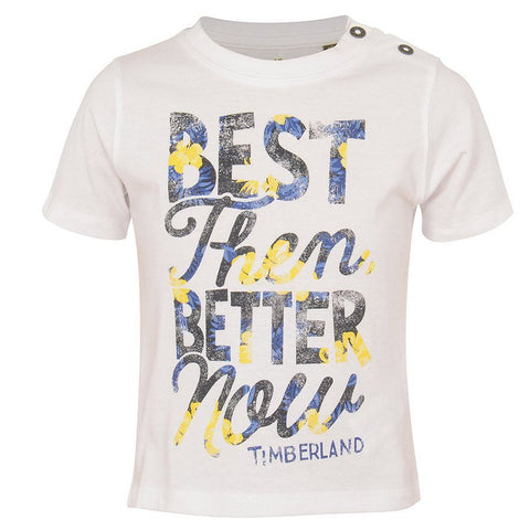 Timberland Kids Baby Boys White Faded T-Shirt Timberland Kids Baby Boys White Faded T-Shirt