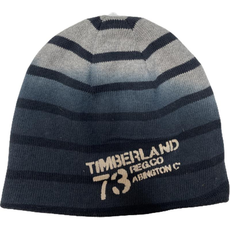 Timberland Kids Boys Blue Striped Beanie Hat Timberland Kids Boys Blue Striped Beanie Hat