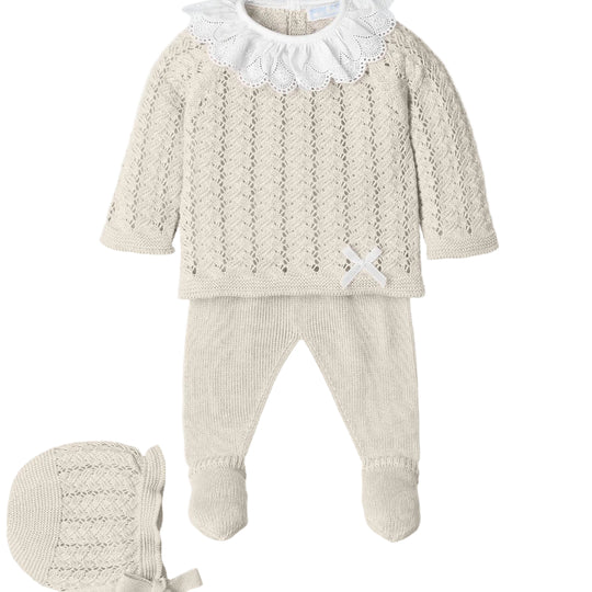 Baby Girls Beige Knitted Set