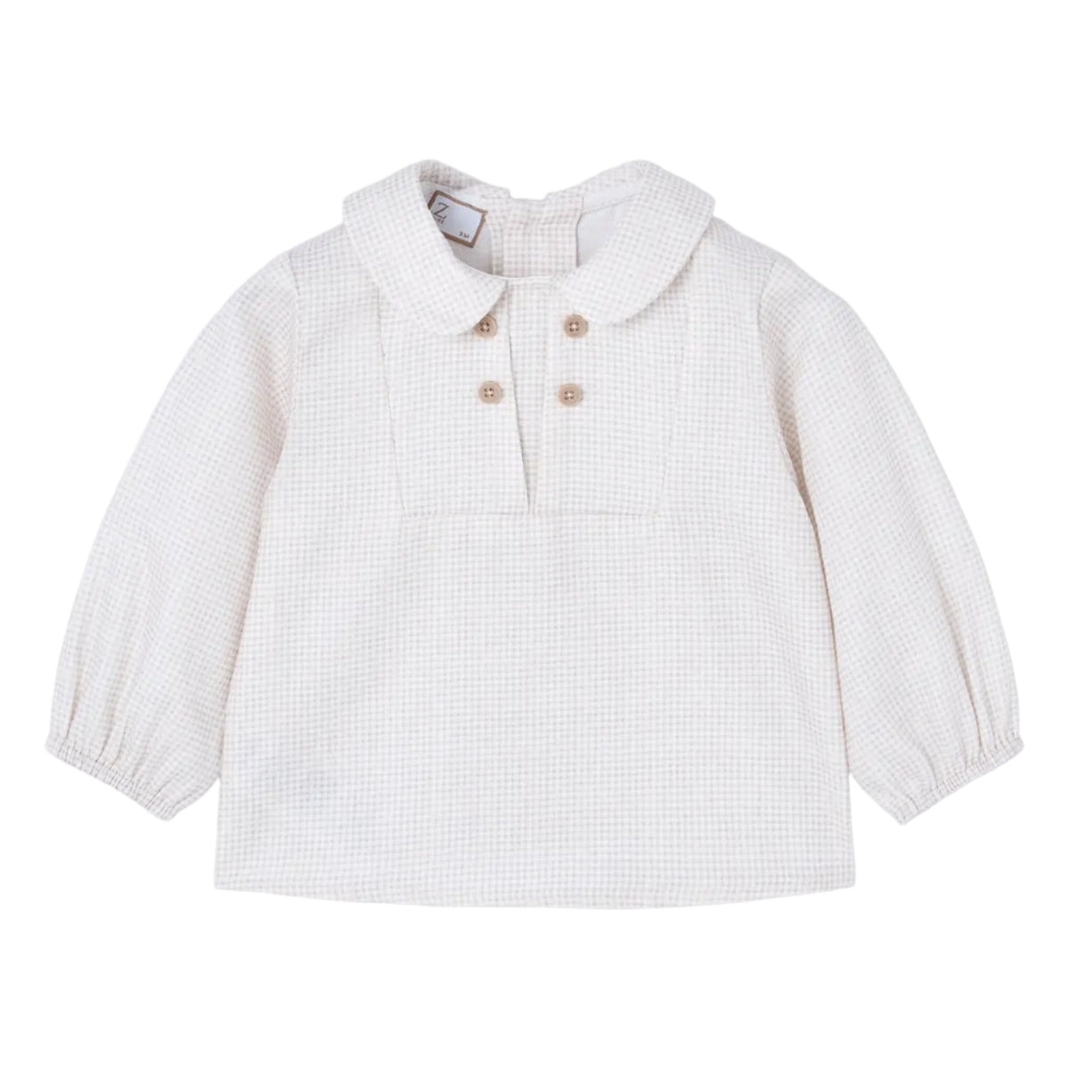 Boys Beige Checked Shirt