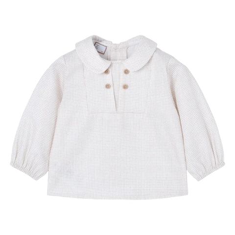 Boys Beige Checked Shirt