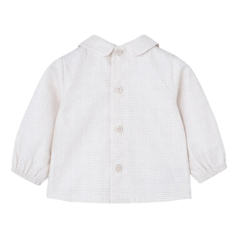 Boys Beige Checked Shirt