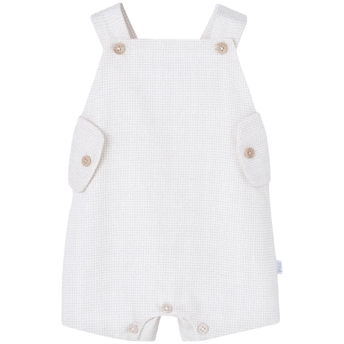Baby Boys Beige Checked Dungaree