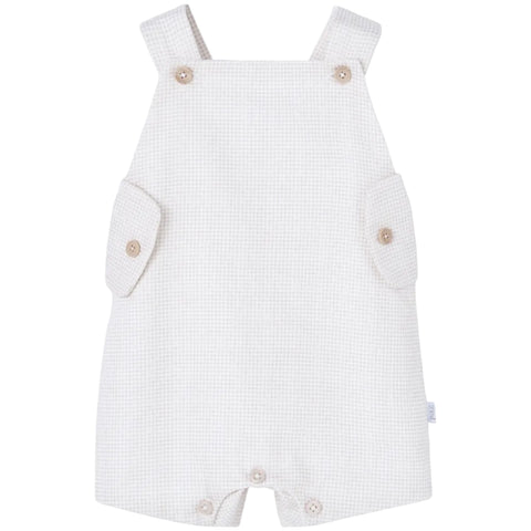 Baby Boys Beige Checked Dungaree