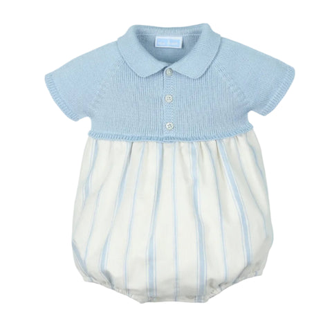 Mac Ilusion Baby Boys Blue Knit Romper