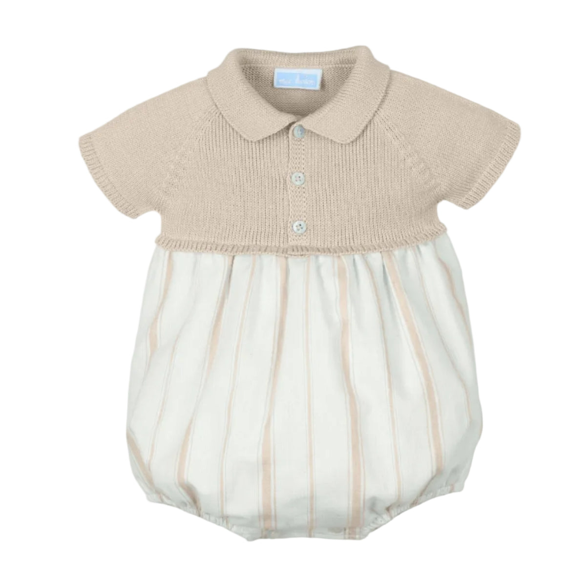 Mac Ilusion Baby Boys Beige Knit Romper