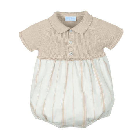 Mac Ilusion Baby Boys Beige Knit Romper