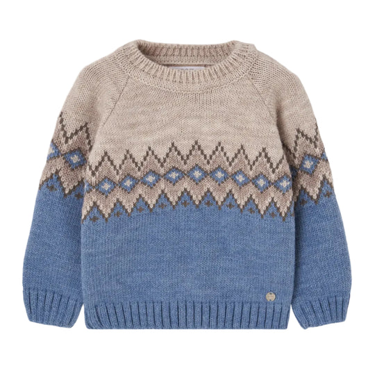 Boys Blue Fairisle Knitted Sweater