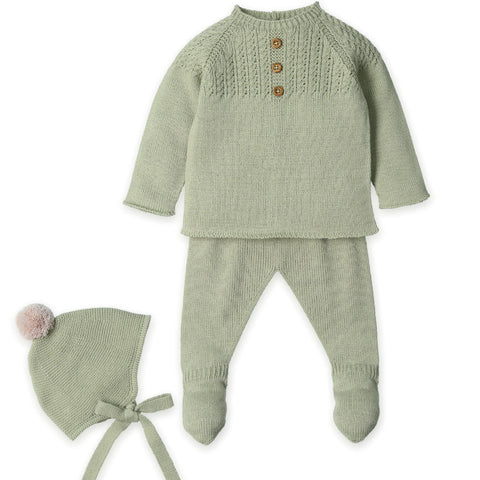 Mac Ilusion Boys Sage Green Knitted Set