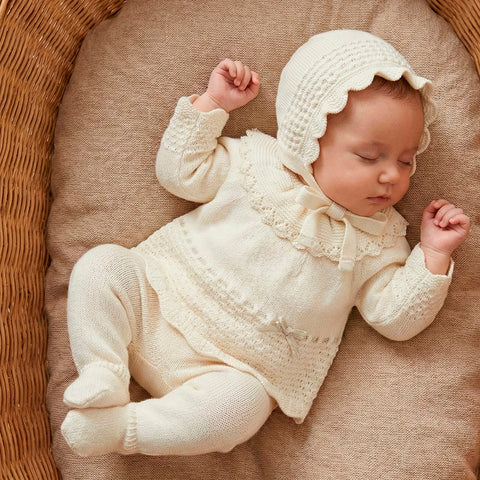 Baby Girls Cream Knitted Set
