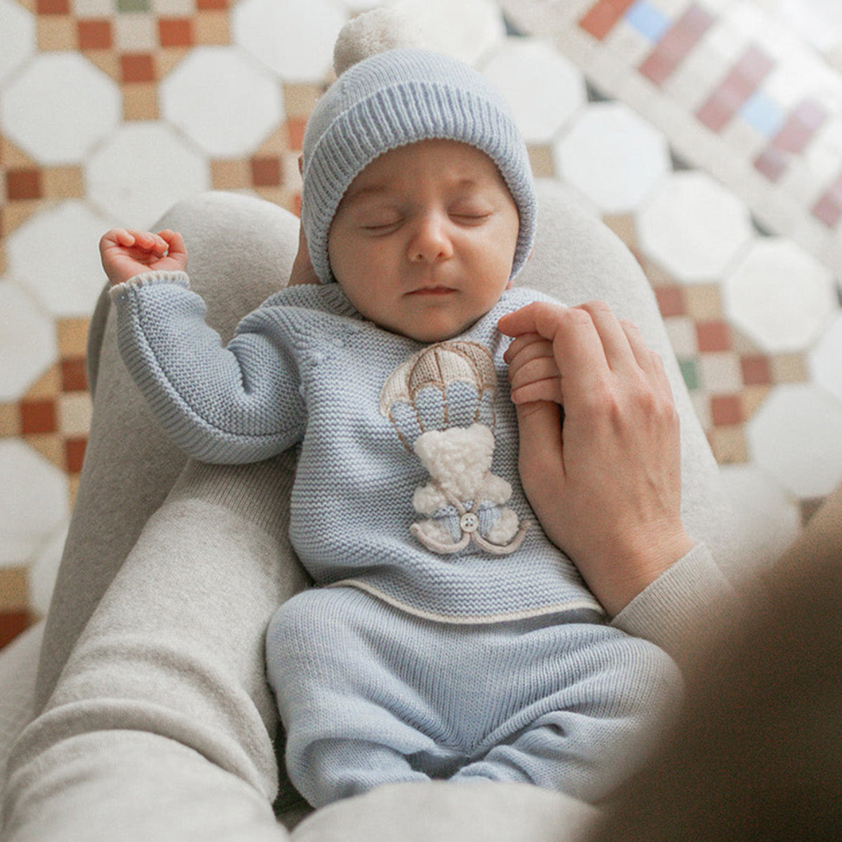 Mac Ilusion Boys Blue Knitted Teddy Set